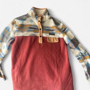 Simply Southern Orange Aztec Button up Sweater